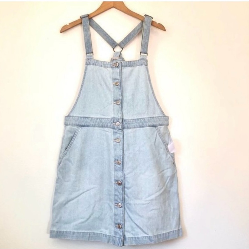 NEW NWT AMERICAN EAGLE Denim Dress Light Wash Button Down Jean Y2K 00s 90s Large